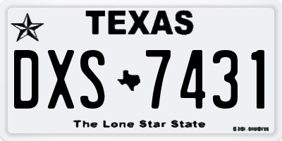 TX license plate DXS7431