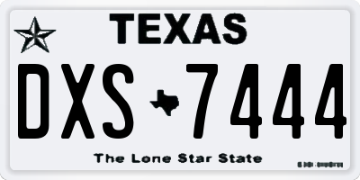 TX license plate DXS7444
