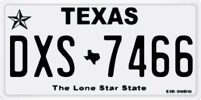 TX license plate DXS7466