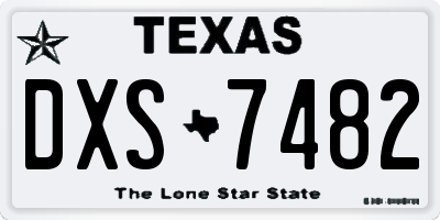 TX license plate DXS7482