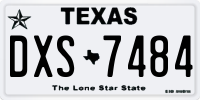 TX license plate DXS7484