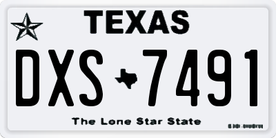 TX license plate DXS7491