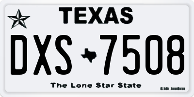 TX license plate DXS7508