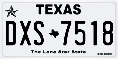 TX license plate DXS7518