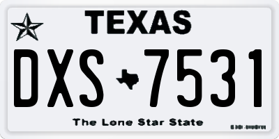 TX license plate DXS7531