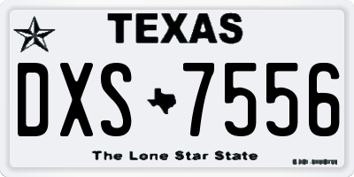 TX license plate DXS7556