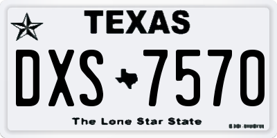 TX license plate DXS7570