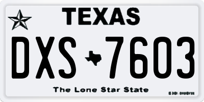 TX license plate DXS7603