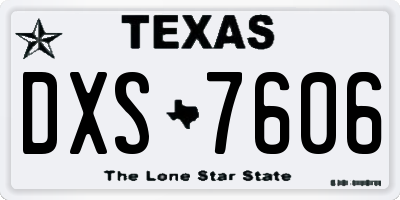 TX license plate DXS7606