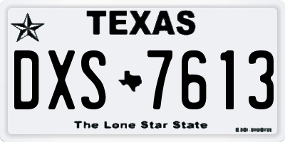 TX license plate DXS7613