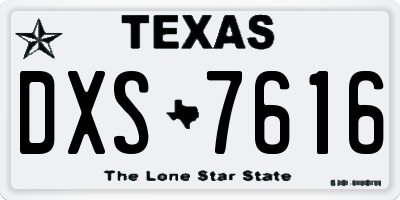 TX license plate DXS7616