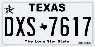 TX license plate DXS7617