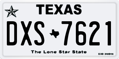 TX license plate DXS7621