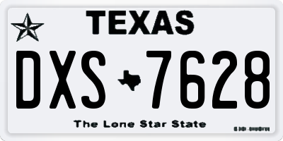 TX license plate DXS7628