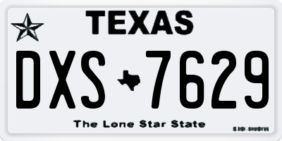 TX license plate DXS7629