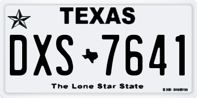 TX license plate DXS7641