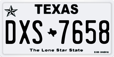 TX license plate DXS7658