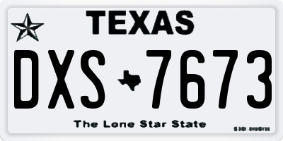 TX license plate DXS7673