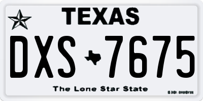 TX license plate DXS7675
