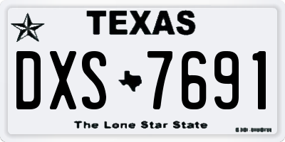 TX license plate DXS7691