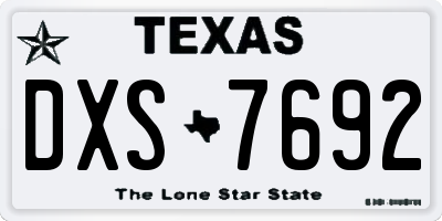 TX license plate DXS7692