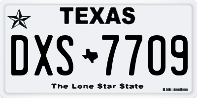 TX license plate DXS7709