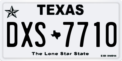 TX license plate DXS7710