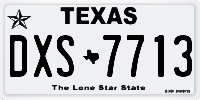 TX license plate DXS7713
