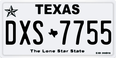 TX license plate DXS7755