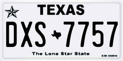 TX license plate DXS7757
