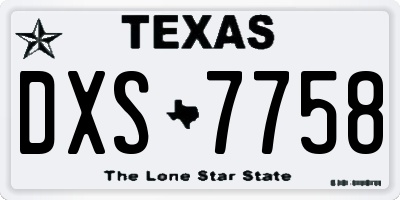 TX license plate DXS7758