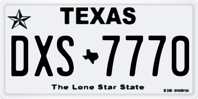 TX license plate DXS7770