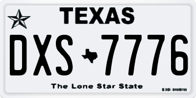 TX license plate DXS7776