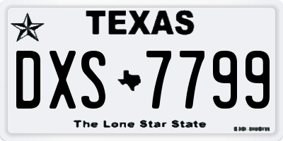 TX license plate DXS7799