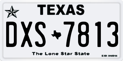 TX license plate DXS7813