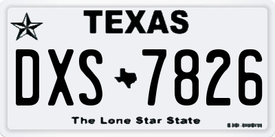 TX license plate DXS7826