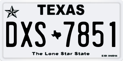 TX license plate DXS7851
