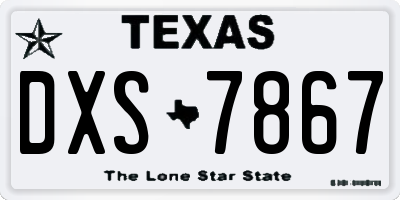 TX license plate DXS7867