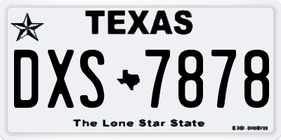 TX license plate DXS7878