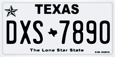 TX license plate DXS7890
