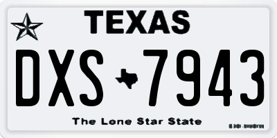 TX license plate DXS7943