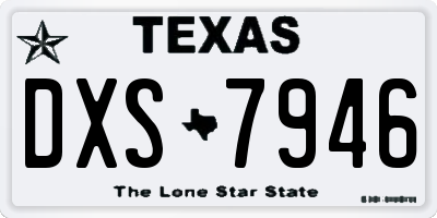 TX license plate DXS7946