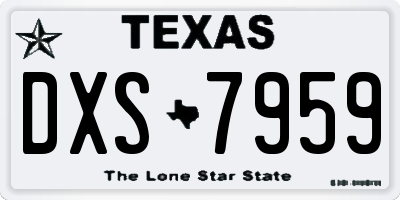 TX license plate DXS7959