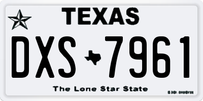 TX license plate DXS7961