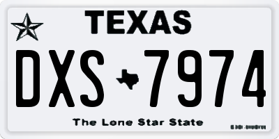 TX license plate DXS7974
