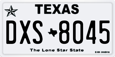 TX license plate DXS8045
