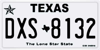 TX license plate DXS8132