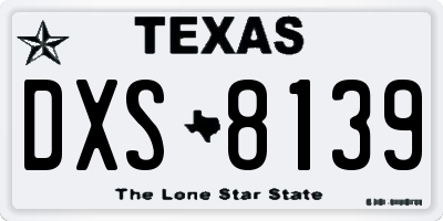 TX license plate DXS8139