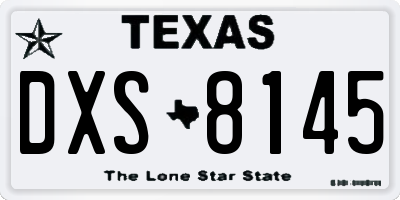 TX license plate DXS8145