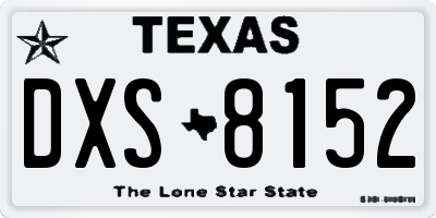 TX license plate DXS8152